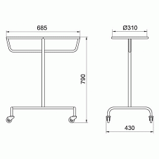 Электра под 2 нерж. таза 6,5 л выс. в компл. с тазами ПТбо 6,5-01 (2)