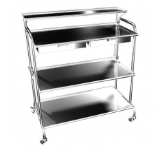 Медицинские столики и тележки Электра 3 полки,2 ящика + доп. телескопическая полка СИя4 3-01 (3М-2дп)