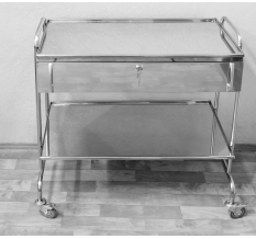 Медицинские столики и тележки Электра 2 полки, 1 ящик СИя4 3-01 (2М-1)к